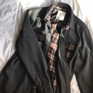 Urban Outfitters Heavy Plaid and Gray Button Down